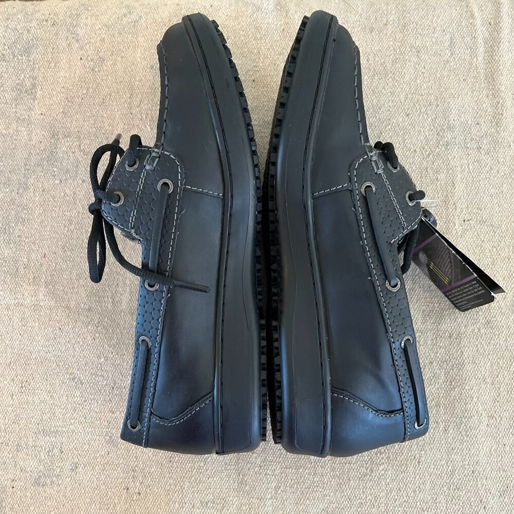 TopCrews Woman's Black Leather Work Slip-Resistant Shoes Sz 10 - Picture 8 of 13